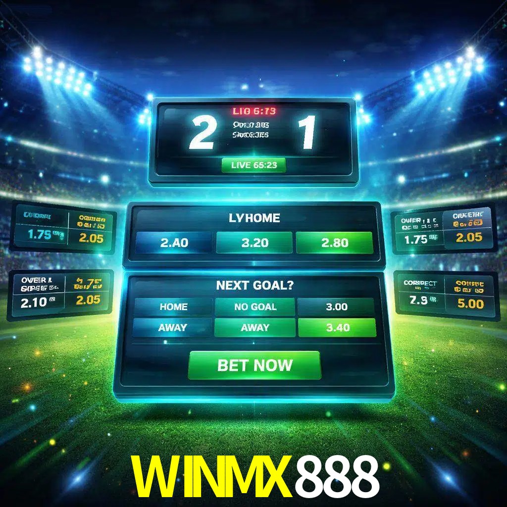 Vista de apuestas en vivo WINMX888 durante un partido en curso